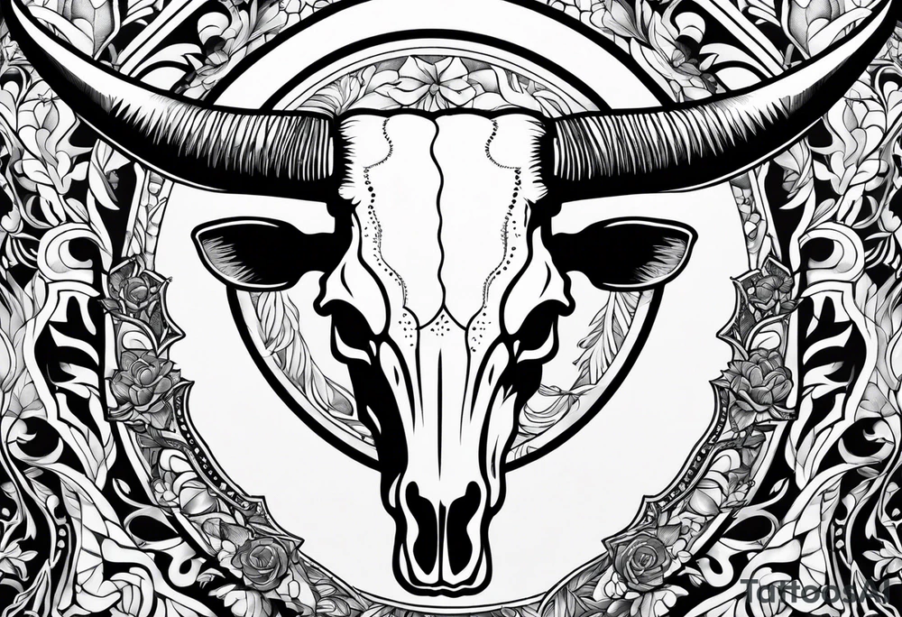 longhorn skull tattoo idea