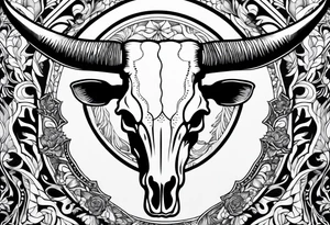 longhorn skull tattoo idea