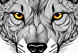 Mountains, wolf eyes underneath tattoo idea
