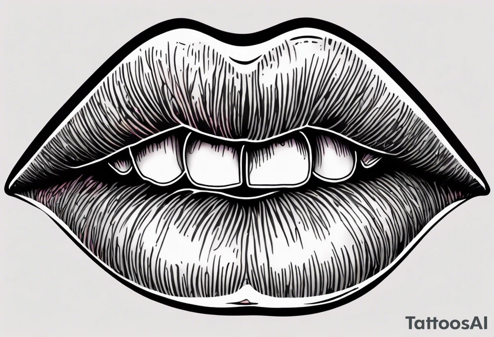 A lip print that says "Kiss my a$$" tattoo idea