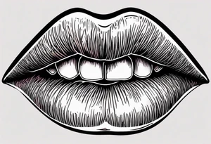 A lip print that says "Kiss my a$$" tattoo idea