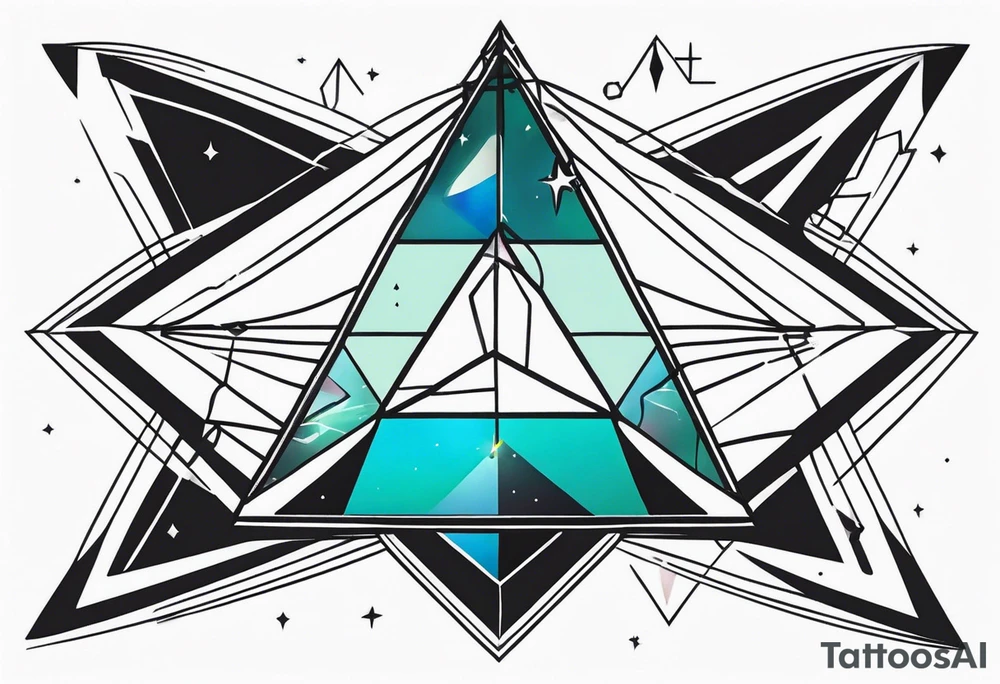 small minimalistic quantum field prism tattoo idea