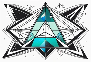 small minimalistic quantum field prism tattoo idea