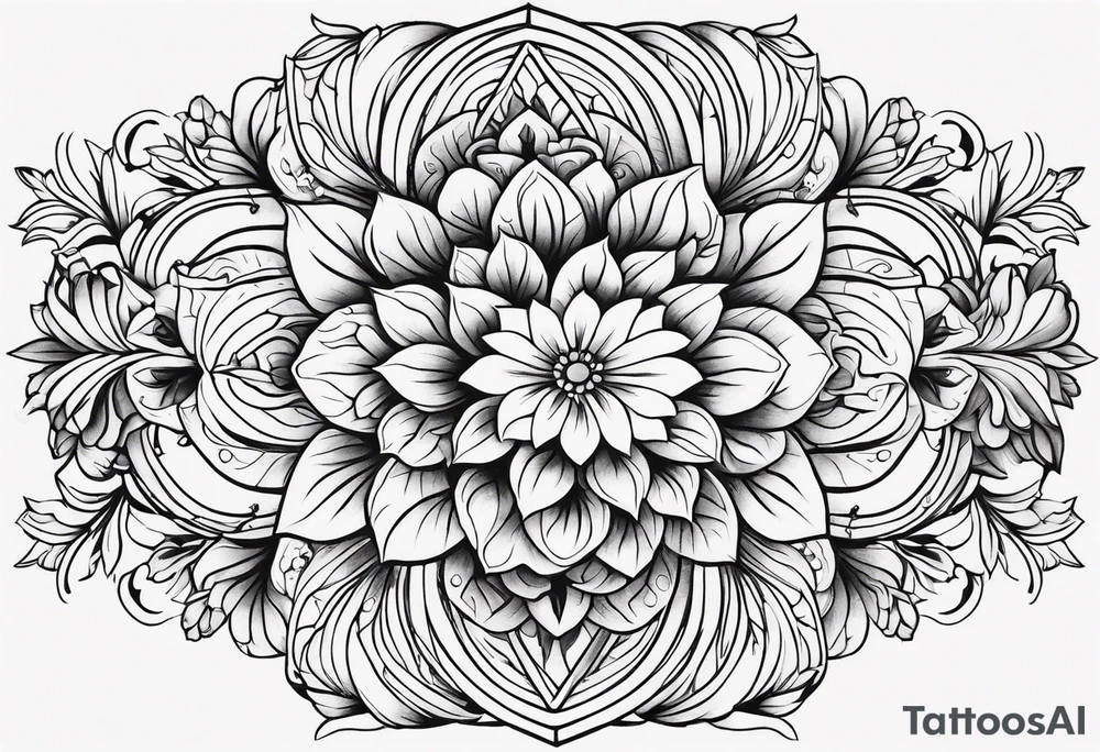 ornaments of flowers tattoo idea
