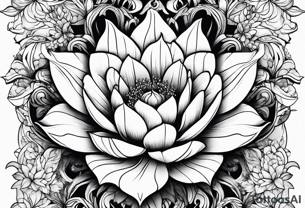 abstract flower tattoo idea