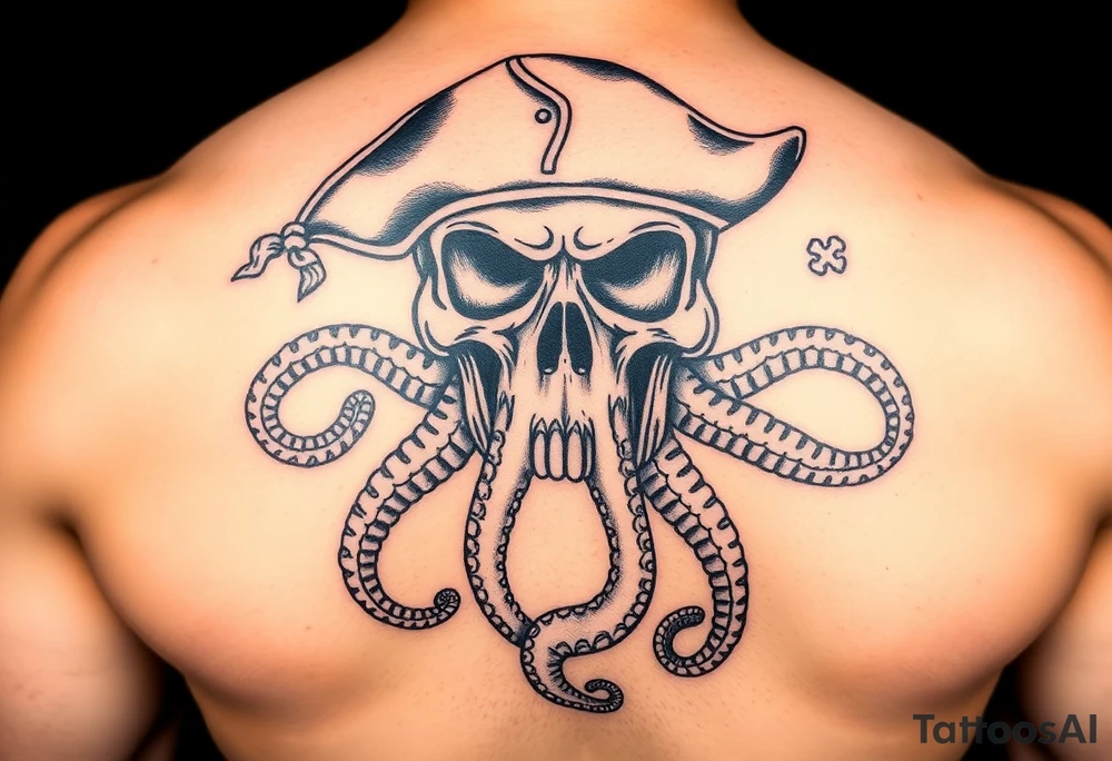 Pirate skull with octopus tattoo idea