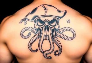 Pirate skull with octopus tattoo idea