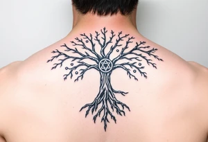 Kabbalah tree of life sefirot ten roots branches - a lively organic style combined with the official scheme of sephirot tattoo idea