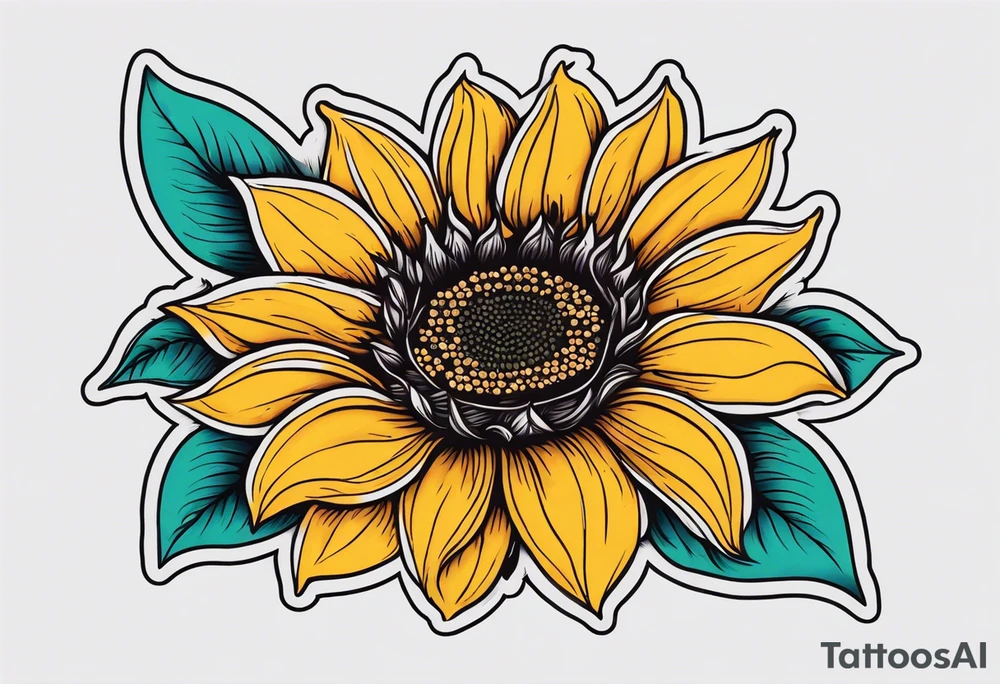 Flower fire an a sunflower tattoo idea