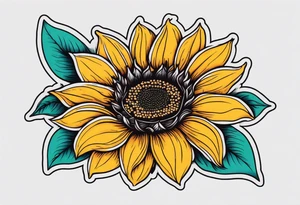 Flower fire an a sunflower tattoo idea