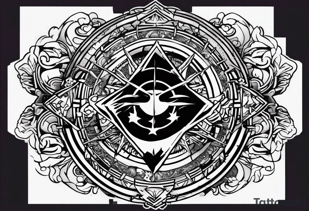 design me a tatoo for my fore arm inculde anime elements of one piece zoro  and vinland saga gaming elements of old school games of rockstar games max payne and tekken metal band and rock elements like nirvana mattlica ac dc deep purple pinkfloyd tattoo idea