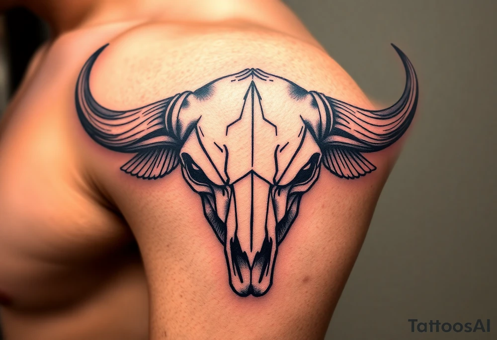 Buffalo or bison skull tattoo tattoo idea