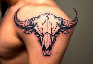 Buffalo or bison skull tattoo tattoo idea