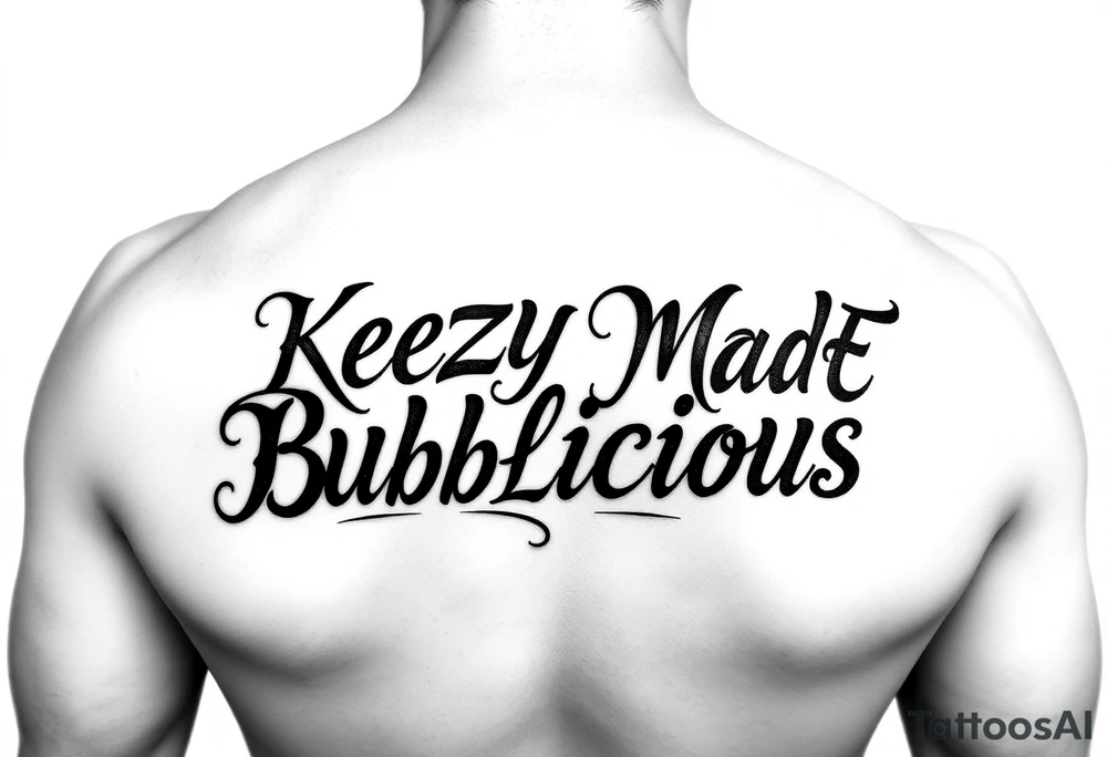 KeezY MadE Bubblicious style word tattoo idea