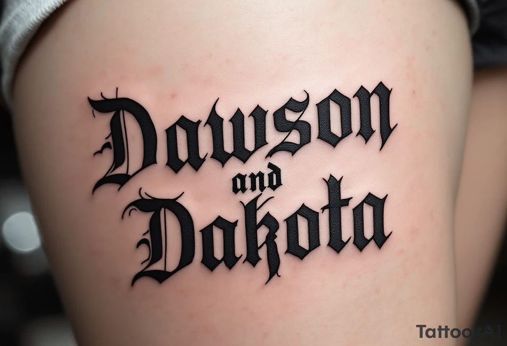 Dawson and Dakota names tattoo idea