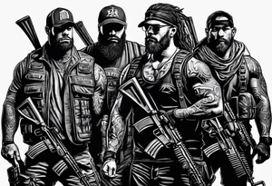 Rucking, brotherhood, shadows, fitness tattoo idea