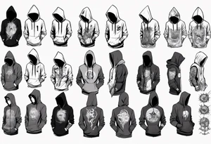 Anime guy in a hoodie tattoo idea