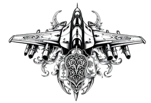 F4 phantom with celtic tribal and memorial dog tags tattoo idea