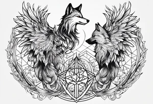 strength, pisces, phoenix, small, nuanced, wolf tattoo idea