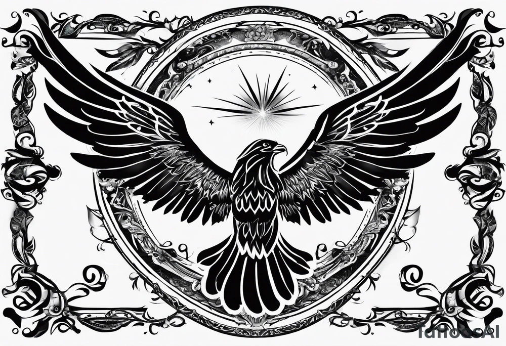 Wings with the word Glenn tattoo idea