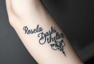 Combine the names rosela dashi and thellenze for a tattoo tattoo idea