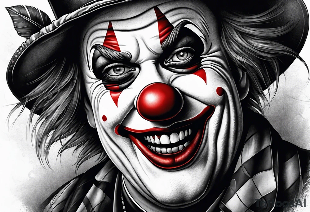 Clown face tattoo idea