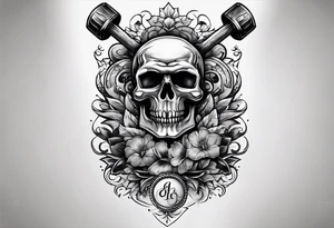 A hammer and a barbell tattoo idea