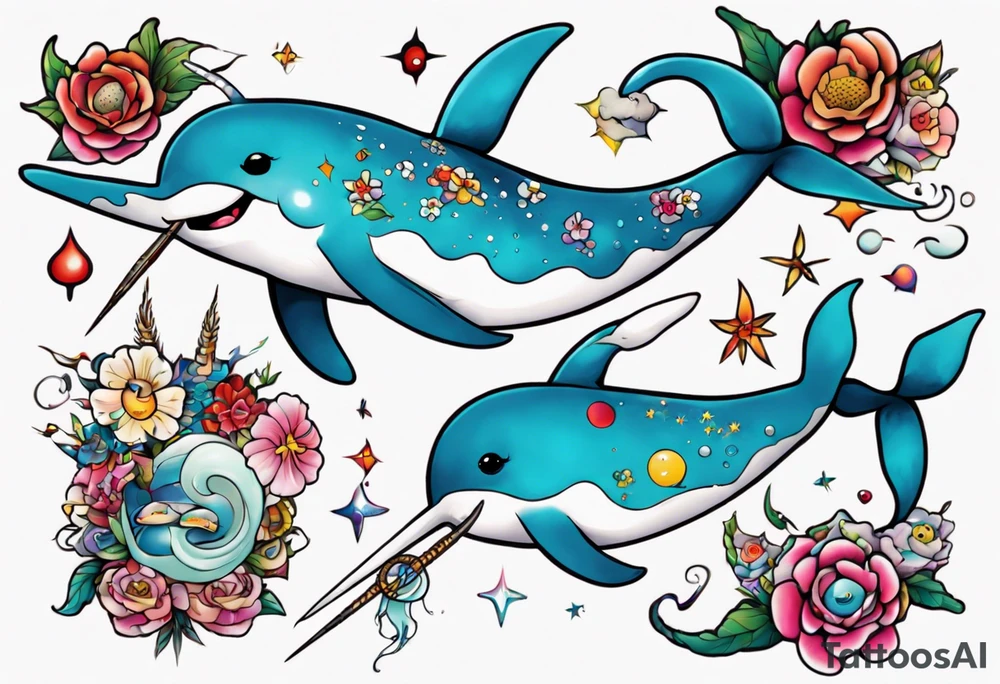 a narwhal tattoo idea