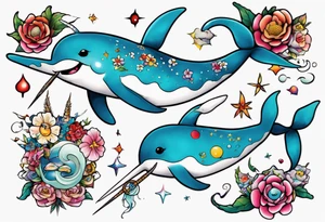 a narwhal tattoo idea
