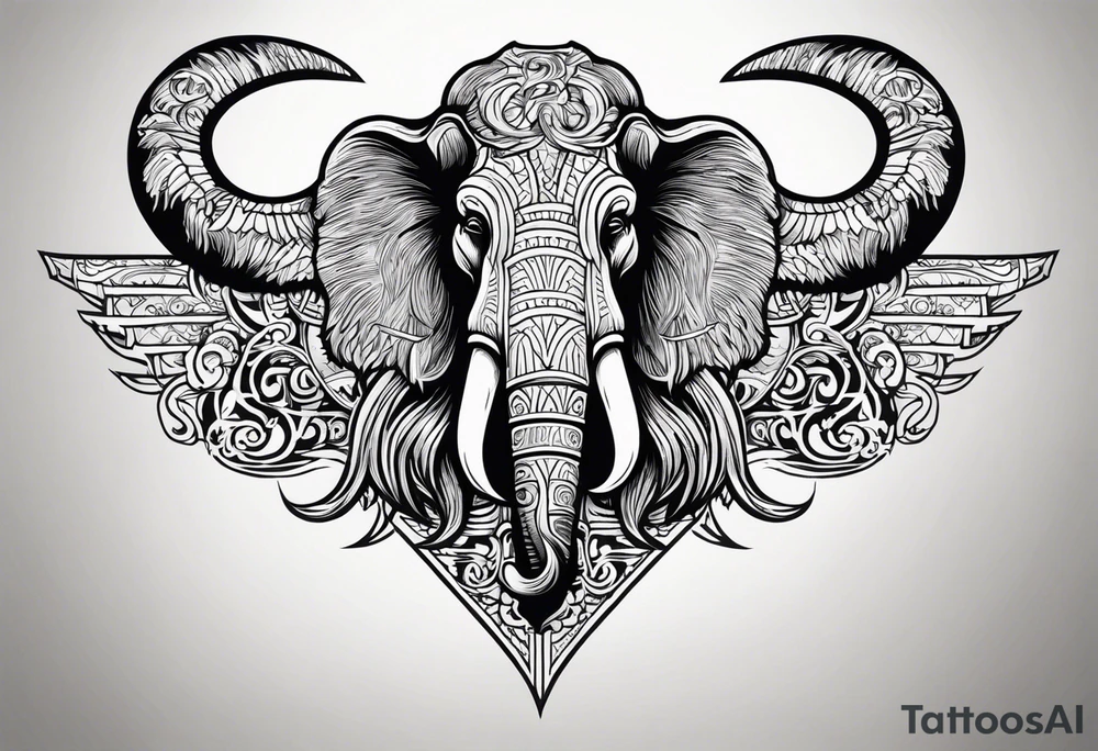 berserk strong mammoth head centerpiece tattoo idea