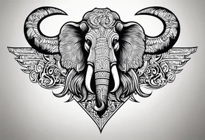 berserk strong mammoth head centerpiece tattoo idea