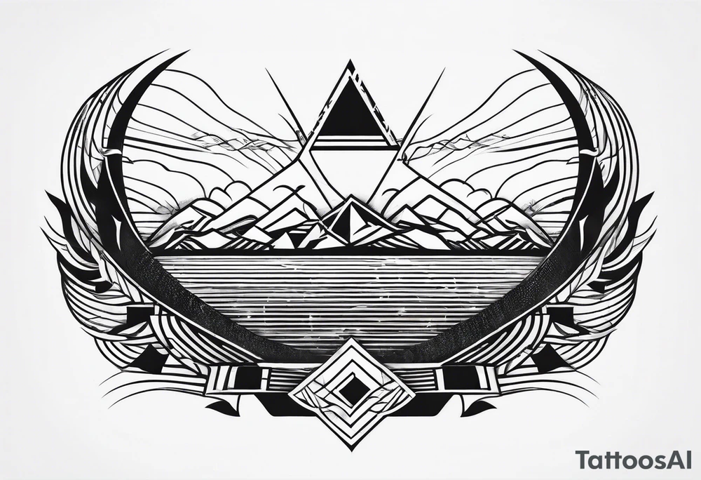 armband tattoo, horizontal with electromagnetic signal wave pattern tattoo idea
