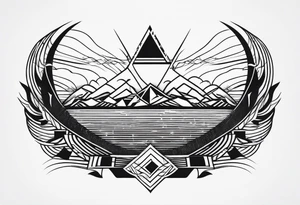 armband tattoo, horizontal with electromagnetic signal wave pattern tattoo idea