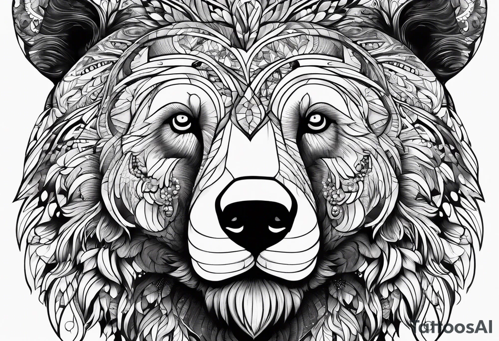 a psychedelic Bear tattoo idea