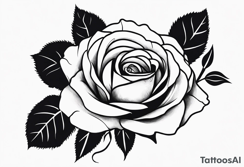 Wilting rose with smaller roses blossoming tattoo idea