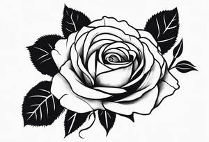 Wilting rose with smaller roses blossoming tattoo idea