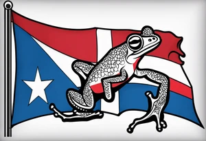 coqui wearing flag of puerto Rico. tattoo idea