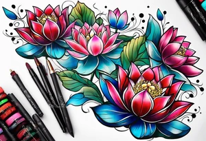 Floating lotus tattoo idea