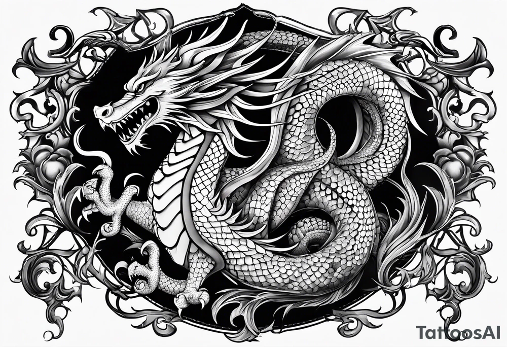 Ein Drache wo der ganze Körper zu sehen ist tattoo idea