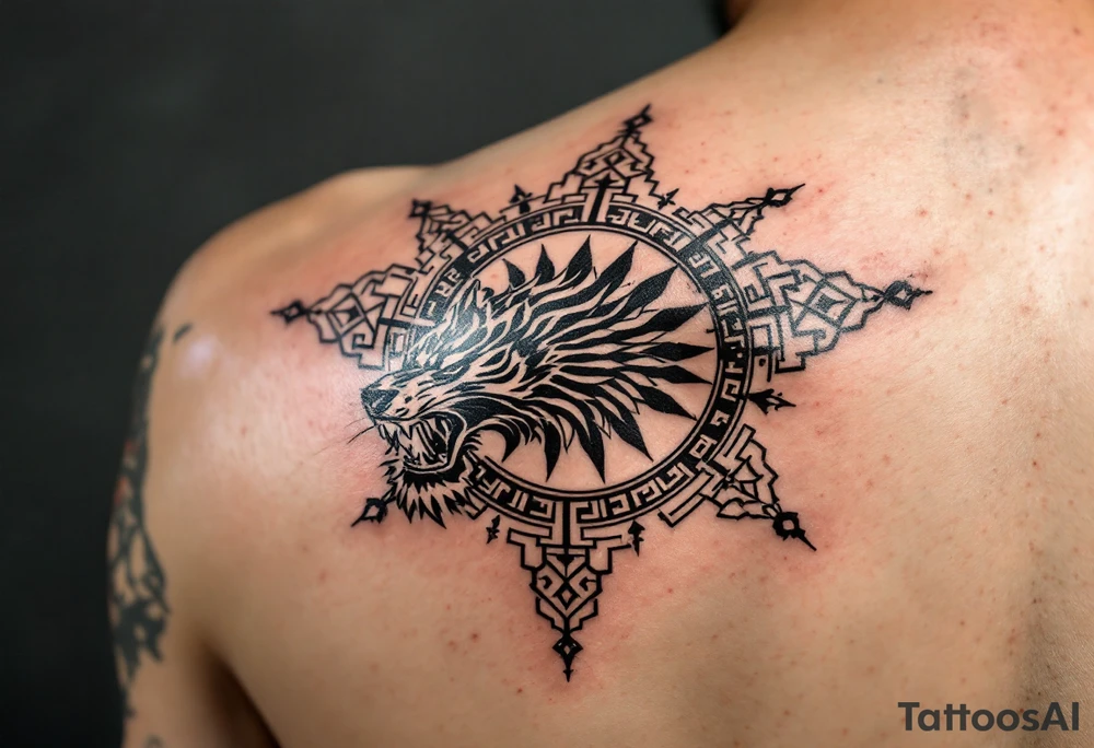 A Sak Yant tattoo is a sacred hand-poked design composed of precise geometric shapes, rows of ancient script, and symbolic imagery such as tigers, Hanuman, or temples, all meticulously arranged to channel protection, strength, and spiritual energy. tattoo idea