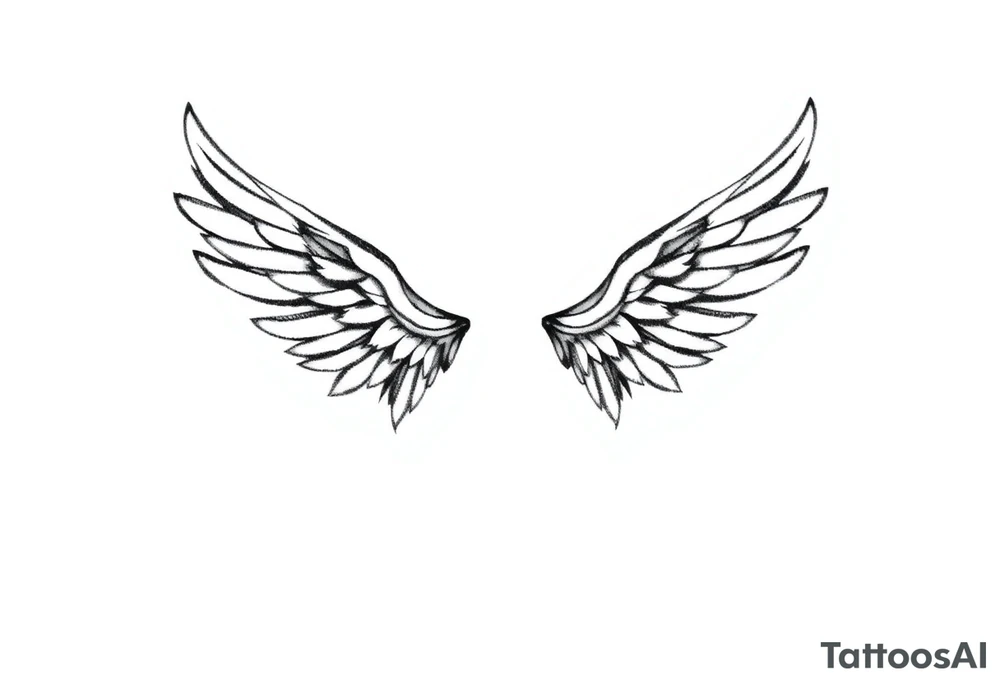 dainty angel wings with dominique and 11/26/2015 tattoo idea