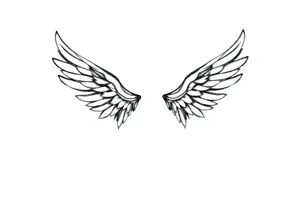 dainty angel wings with dominique and 11/26/2015 tattoo idea