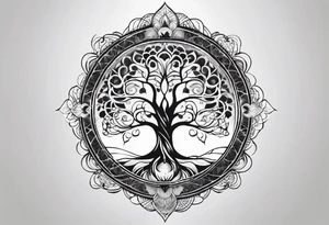 tree of life, infinity, chakras, lotus, mandala tattoo idea