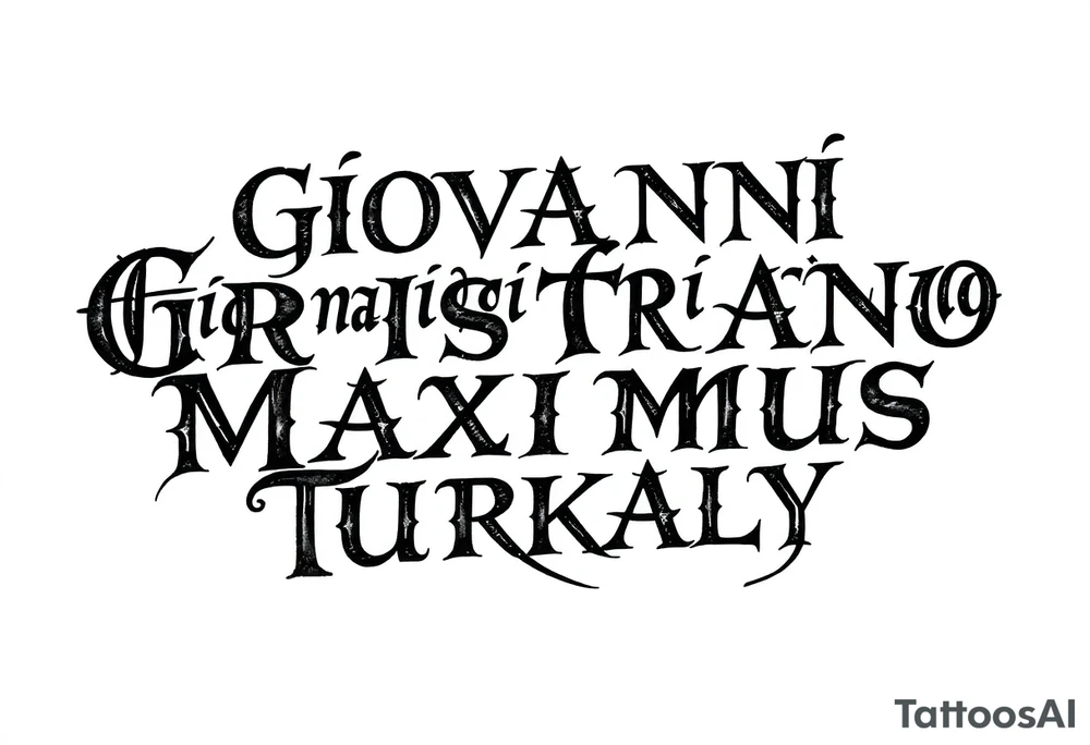 Giovanni Cristiano Maximus Turkaly tattoo idea