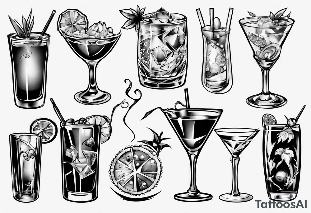 Cocktail tattoo idea