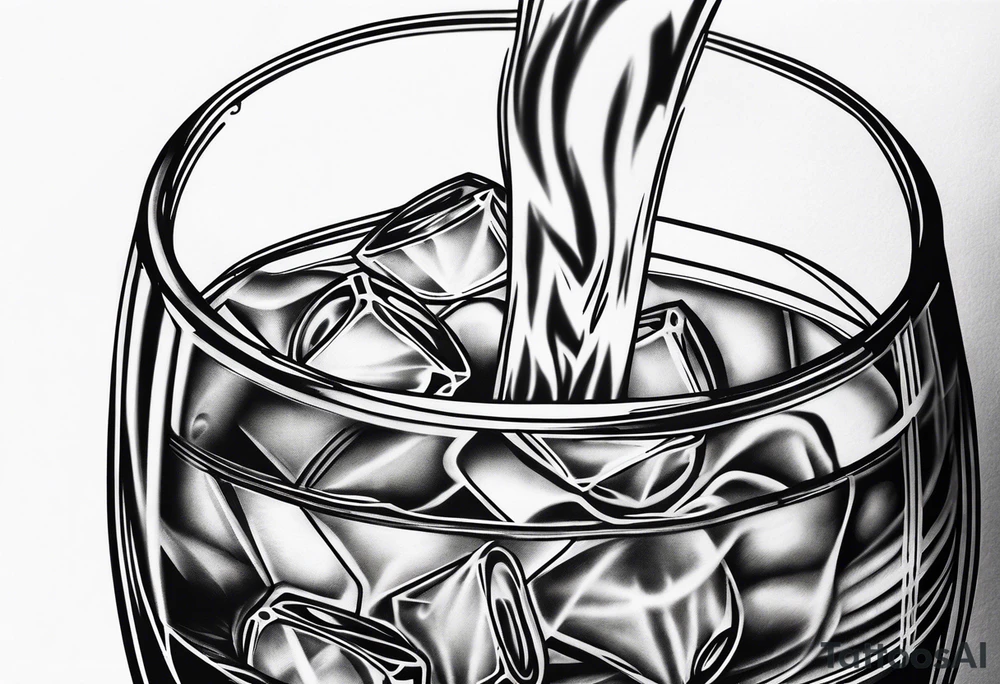 whiskey with smoke coming out of glass tattoo idea