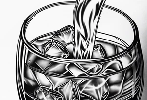 whiskey with smoke coming out of glass tattoo idea