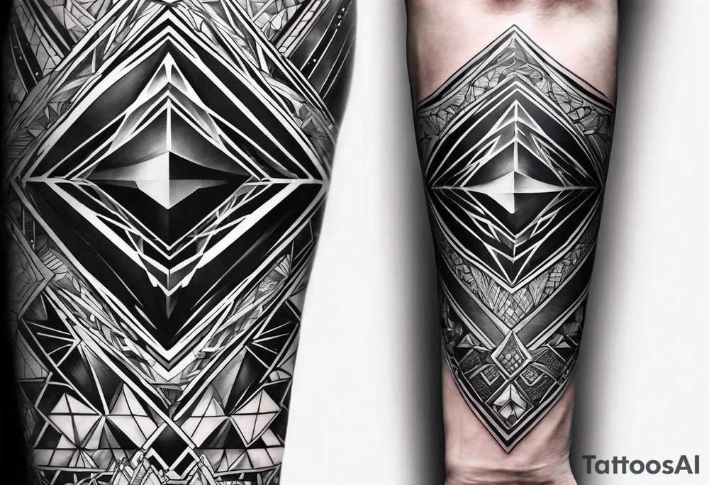 Forearm sleeve with empty diamond in the middle for men. tattoo idea Forearm sleeve with empty diamond in the middle for men. tattoo idea