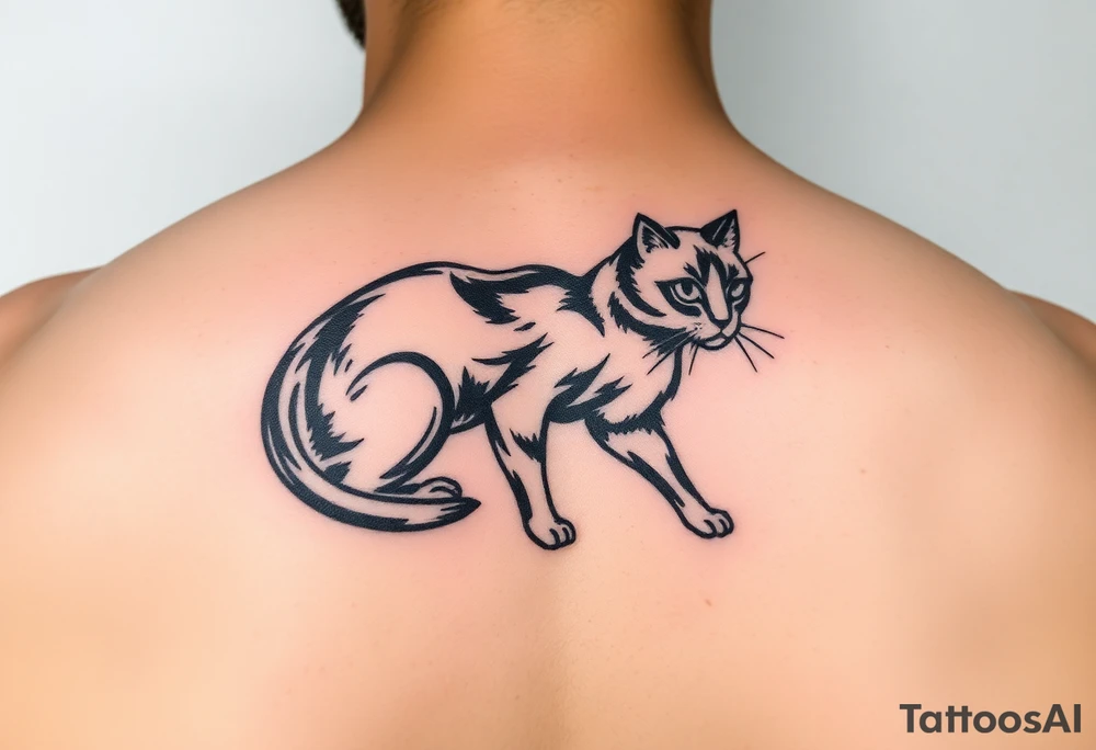 black cat tattoo idea