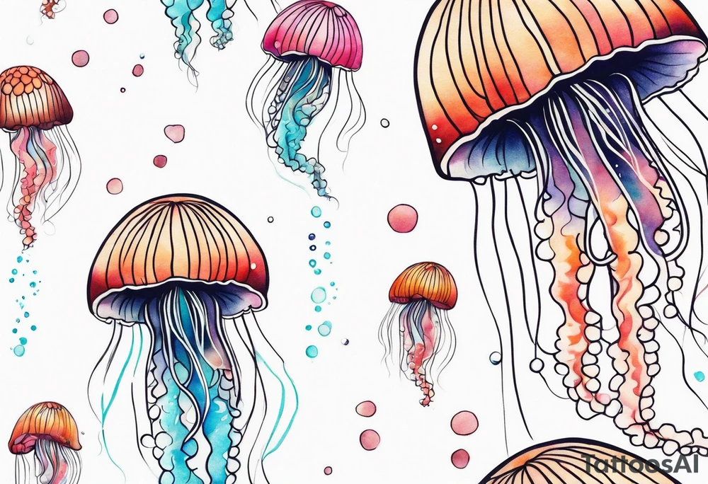 Delicate jellyfish small tattoo idea